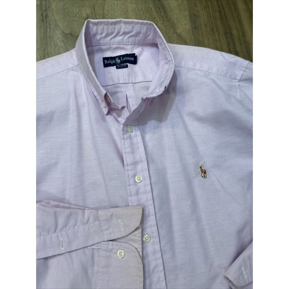 Ralph Lauren Men's Shirt Size‎ L Long Sleeve Button Down Pink Solid Classic Fit